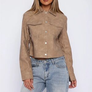 White fox boutique hold tight camel jacket  NWOT